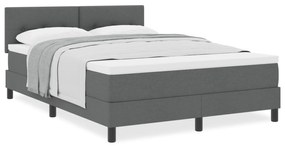 vidaXL Box Spring Κρεβάτι με Στρώμα Σκούρο Γκρι 140x200 cm Ύφασμα