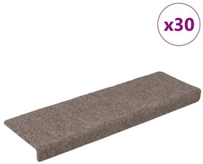 vidaXL Πατάκια σκάλας αυτοκόλλητα 30 τεμάχια Κρέμα 65x21x4 εκ.