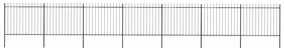 vidaXL Κάγκελα Περίφραξης με Λόγχες Μαύρα 11,9 x 1,5 μ. από Χάλυβα