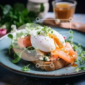 Σετ των 2 Intra Συλλεκτικό Ξύλινο Παζλ Plywood 4mm - Γκουρμέ τοστ με αυγό ποσέ και καπνιστό σολομό Σε Ξύλινο Κουτί - Διαστάσεις: 10x10 cm – 25 κομμάτια