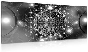 Εικόνα μαγευτική Mandala σε ασπρόμαυρο - 120x60