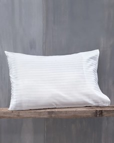 Μαξιλαροθήκες 50X70 Βαμβακοσατέν Σετ 2 Τεμ.  RYTHMOS Satin Stripes Λευκό
