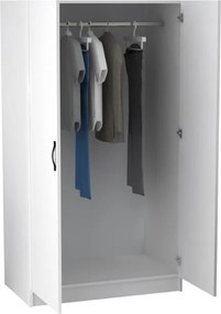 Ντουλάπα ρούχων Victoria Megapap δίφυλλη χρώμα λευκό 100x60x181εκ.