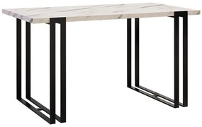Τραπέζι Comfivo 179, Λευκό μάρμαρο, Μαύρο, 76x80x140cm, Επιμήκυνση, Πλαστικοποιημένη μοριοσανίδα, Μέταλλο | Epipla1.gr