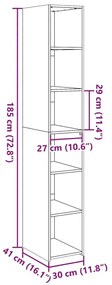 Ντουλάπι Λευκό 30x41x185 εκ. από Επεξεργασμένο Ξύλο - Λευκό