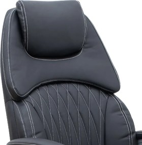 Καρέκλα γραφείου διευθυντική Duke Megapap από τεχνόδερμα χρώμα μαύρο 72x70x120/125εκ.