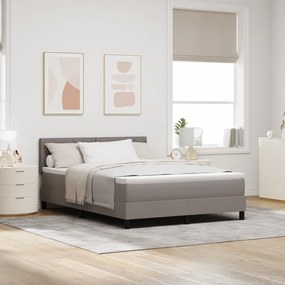 vidaXL Κρεβάτι με Βάση & Στρώμα Καφέ 140x190 εκ. Ύφασμα