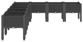vidaXL Ζαρντινιέρα Κήπου με Πόδια Μαύρη 200x160x42 εκ. Πολυπροπυλένιο