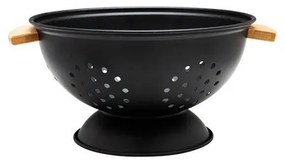 ESTIA ΣΟΥΡΩΤΗΡΙ ΖΥΜΑΡΙΚΩΝ BAMBOO ESSENTIALS ΜΕΤΑΛΛΙΚΟ ΜΕ ΛΑΒΕΣ 24x24x13.7cm ΜΑΥΡΟ