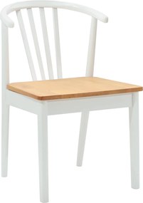 vidaXL Καρέκλα τραπεζαρίας 2 pcs λευκό και φυσικό Καθαρό Καουτσούκ