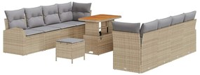 vidaXL Σετ Καναπέ Κήπου 11 pcs Μπεζ, Ανοιχτό Γκρι 90 x 55 x 71 cm