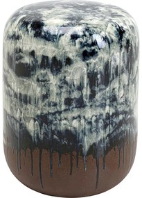 Τραπέζι Βοηθητικό  Misty Κεραμικό Μπλε 35*35*46.5εκ. - Μαύρο