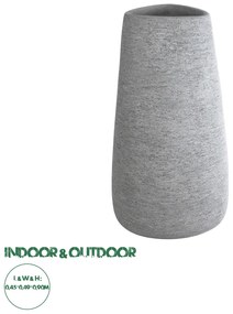 20795 GloboStar®  Artificial Garden OXFORD 20795 Επιδαπέδιο Πολυεστερικό Τσιμεντένιο Κασπώ Γλάστρα - Flower Pot Γκρι Μ45 x Π49 x Υ90cm