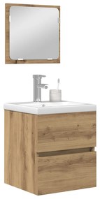 vidaXL Σετ Επίπλων Μπάνιου 3 pcs Μαύρο Δρυς και Λευκό Κανονικός