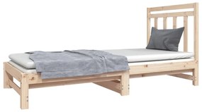 vidaXL Καναπές Κρεβάτι Συρόμενος 2x(90x190) εκ. Μασίφ Ξύλο Πεύκου