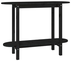Τραπέζι Κονσόλα Μαύρο 110 x 40 x 80 εκ. από Μασίφ Ξύλο Πεύκου - Μαύρο
