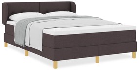vidaXL Κρεβάτι Box Spring με Στρώμα Σκούρο Καφέ 140x190 εκ. Υφασμάτινο