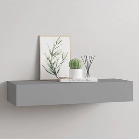 vidaXL Ράφι Επιτοίχιο με Συρτάρι Γκρι 60 x 23,5 x 10 εκ. από MDF