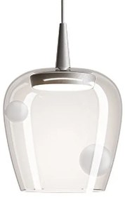 Κρεμαστό Φωτιστικό Οροφής LED 8W Ασημί Βάση IP40 Φ18cm 2700K Dimmable Bilia Zafferano-LBA3005-Λευκό LBA3005