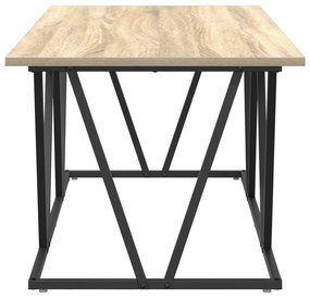 vidaXL Τραπεζάκι Καφέ  Σονομά Οξιάς 100x50x40 εκ. Φτιαγμένο από Επεξεργασμένο Ξύλο και Μέταλλο