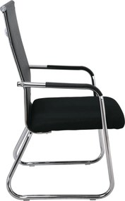 ALTA Πολυθρόνα Γραφείου Επισκέπτη Χρώμιο, Mesh Μαύρο   4τμχ