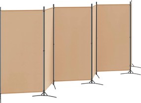 vidaXL Διαχωριστικό Δωματίου 6-Πάνελ Μπεζ 520 x 180 cm Ύφασμα