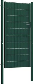 vidaXL Πόρτα Περίφραξης Πράσινη 100x124 εκ. από PVC και Ατσάλι