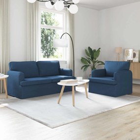 vidaXL Καναπές 140cm 2 pcs Μπλε Μέταλλο