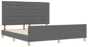 vidaXL Κρεβάτι Σκελετός Σκούρο Γκρι 180x200 εκ. Υφάσματος
