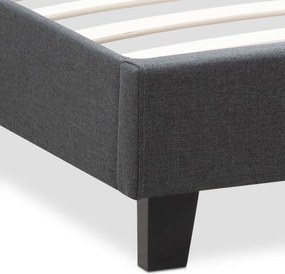 Κρεβάτι Flat Megapap υφασμάτινο χρώμα ανθρακί 120x200εκ.