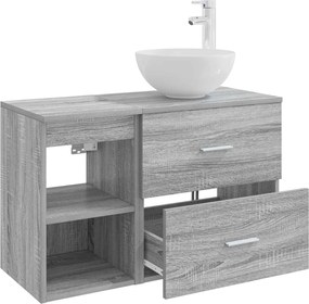 vidaXL Σετ Επίπλων Μπάνιου 2 pcs Γκρι Sonoma Επεξεργασμένο Ξύλο