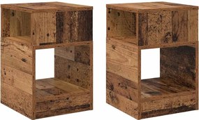 vidaXL End Table 2 pcs Παλιό ξύλο 30,5 x 30 x 45 εκ Επεξεργασμένο ξύλο