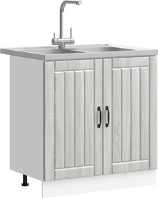 vidaXL Βάση νιπτήρα Lucca 2 pcs Γκρίζο Σονομα Επεξεργασμένο ξύλο