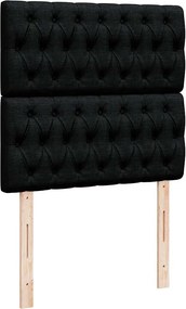 vidaXL Κρεβάτι Boxspring με Στρώμα Μαύρο 90x200 εκ. Υφασμάτινο