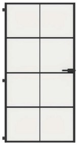 vidaXL Εσωτερική Πόρτα Μαύρη 102,5x201,5 εκ. Ψημένο Γυαλί &amp; Αλουμίνιο