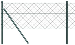 vidaXL Φράχτης από αλυσίδα με στήλες Πράσινο 0.8 x 25 m Ατσάλι