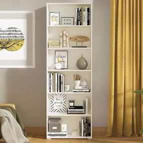Βιβλιοθήκη Tomar 6 Λευκό 70x24,5x211,5 εκ. 70x24.5x211.5 εκ.