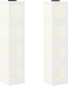 vidaXL Ηλιακό LED Φως Δρόμου 2 pcs Θερμό λευκό 18 x 18 x 80 εκ.