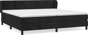 vidaXL Κρεβάτι Boxspring με Στρώμα Μαύρο 200x200 εκ. Βελούδινο