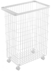 Καλάθι Απλύτων Τροχήλατο YMZK4776 46,5x28x61cm 55lt White Yamazaki Steel