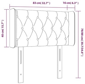 Κεφαλάρι Κρεβατιού LED Κρεμ 83x16x78/88 εκ. Υφασμάτινο - Κρεμ