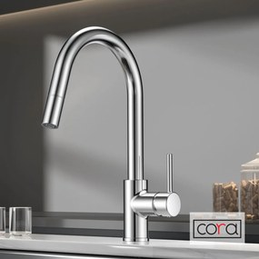Cora 63360 Chrome - Μπαταρία Κουζίνας με Ντους