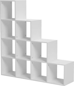 Βιβλιοθήκη Scala pakoworld λευκό 129.5x29x129.5εκ