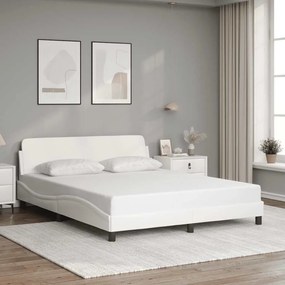vidaXL Πλαίσιο Κρεβατιού Dover Λευκό 160x200 εκ. Συνθετικό Δέρμα