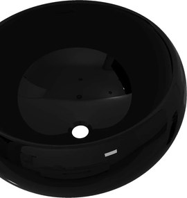 vidaXL Νιπτήρας Στρογγυλός Μαύρος 40 x 15 εκ. Κεραμικός