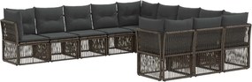 vidaXL Σετ Καναπέ Κήπου 11 pcs Γκρι συνθετικό ρατάν