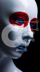 Intra Συλλεκτικό Ξύλινο Παζλ Plywood  4mm - Patriotic Face Painted Mannequin Σε Ξύλινο Κουτί - Διαστάσεις Puzzle: 10x10 cm – 25 κομμάτια