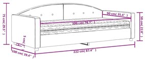 Καναπέ Κρεβάτι με Στρώμα Κίτρινο 90 x 200 εκ. Βελούδινος - Κίτρινο