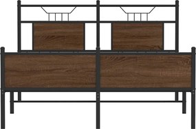 vidaXL Πλαίσιο κρεβατιού χωρίς στρώμα καφέ δρυς 140x190 cm