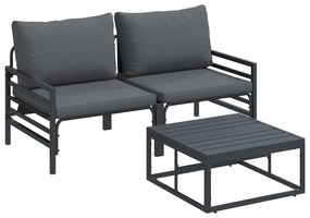 vidaXL Σετ Καναπέ Κήπου 3 pcs Ανθρακί Ατσάλι